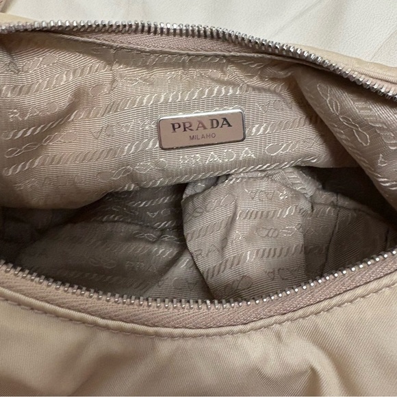 PRADA Re Edition Nylon 2006 Tessuto Beige Small Crescent Moon Bag - Picture 8 of 15